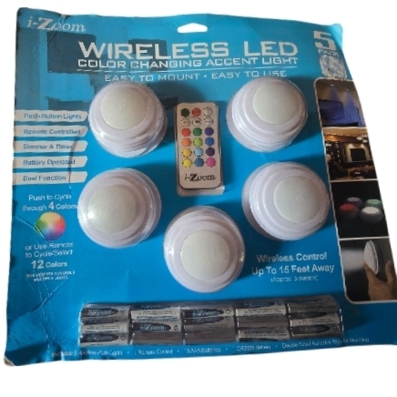 i-Zoom Wireless LED Color Changing Accent Light - White~NEW - Picture 4 of 8